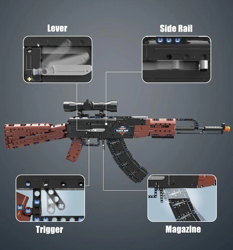 Epic AK-47 Building Blocks Gun Set with Scope Replica